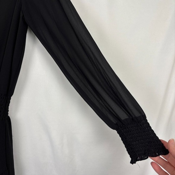 MICHAEL Michael Kors‎ Dress Women's Large Black Ruffled Faux Wrap Mini - Picture 6 of 16